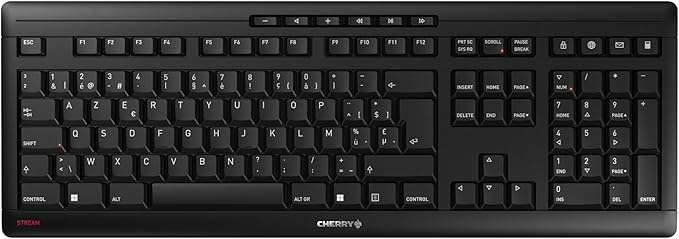 Tastatur CHERRY KW 3000 Schwarz, kabellos, AZERTY-Layout (belgisch)